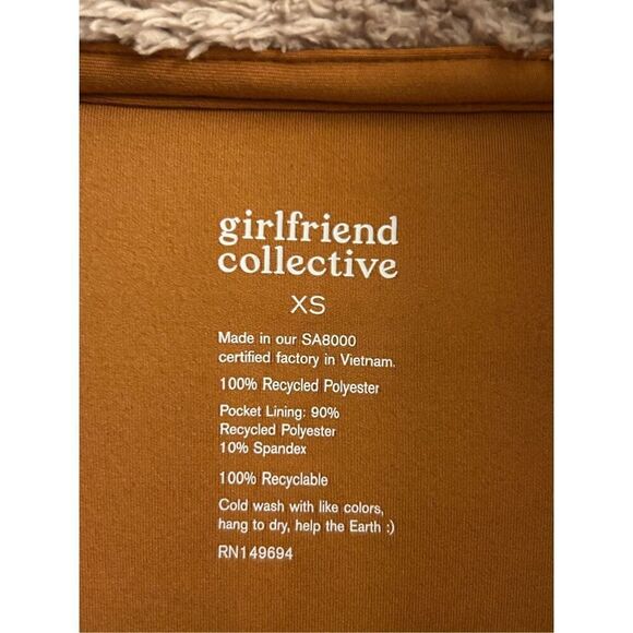 Girlfriend Collective Half-Zip Recycled Polyester Sherpa Jacket in sz XS oversiz - Picture 4 of 7